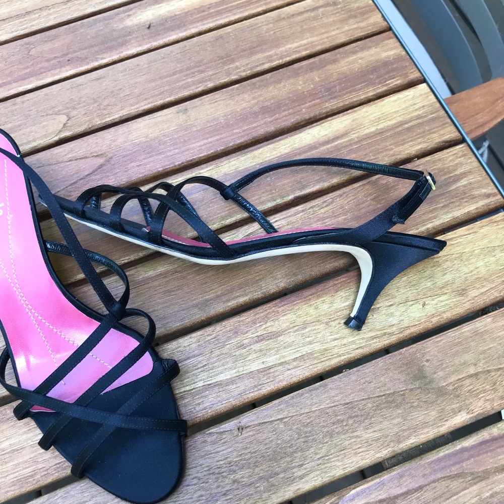 Kate Spade Black Silk Strappy Sandals Sz 9